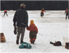 Family Enjoying Indian Brook Park in the Snow