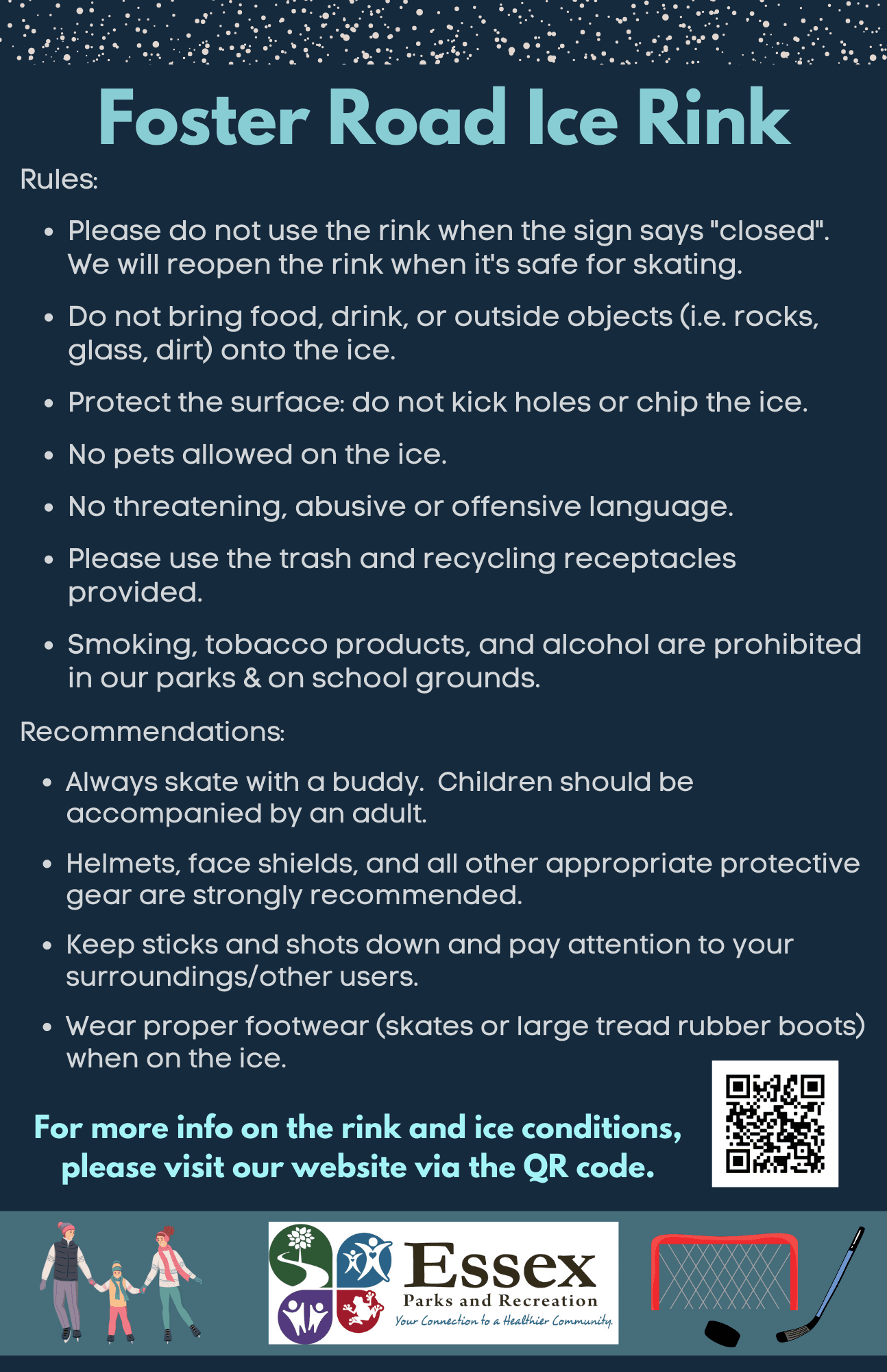 Sand Hill Park Ice Rink Rules