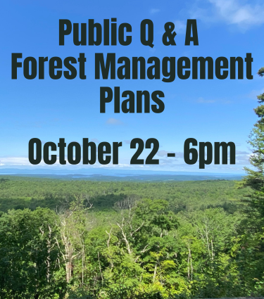Public Q and A Forest Management Plans October 22 6 pm
